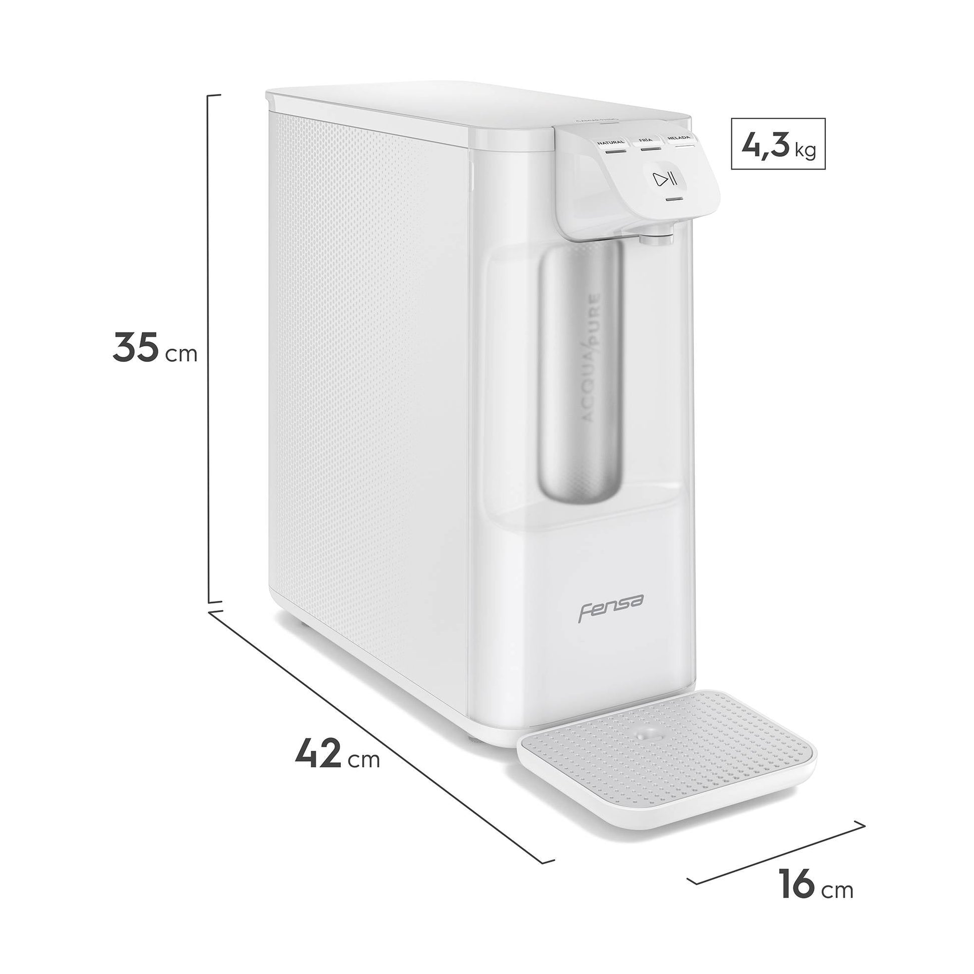 Purificador de Agua Pure 4X Agua Fría 3 Niveles Panel Táctil PE12B Fensa3#Blanco