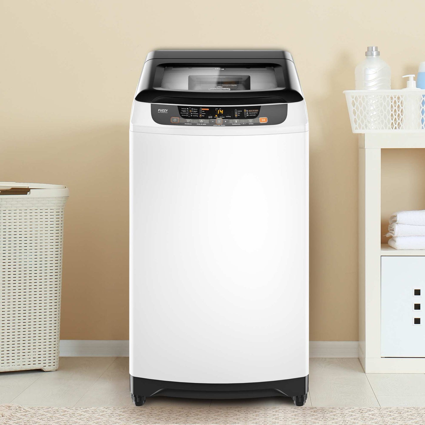 Lavadora Automática 18Kg Carga Superior Dispensador Disolución Máxima 18 BZG Mademsa1#Blanco