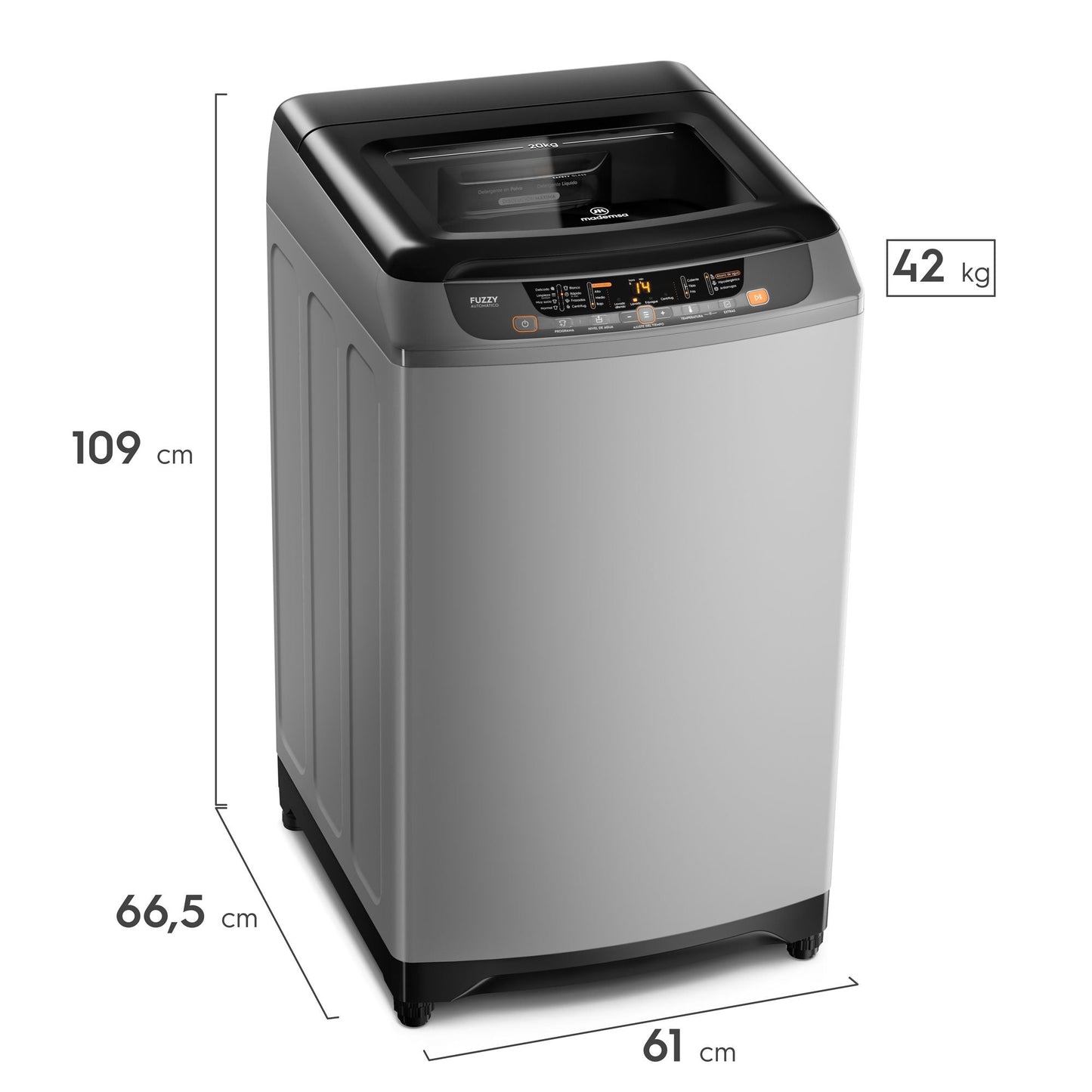 Lavadora Automática 20Kg Carga Superior 20 SZG Mademsa3#Gris