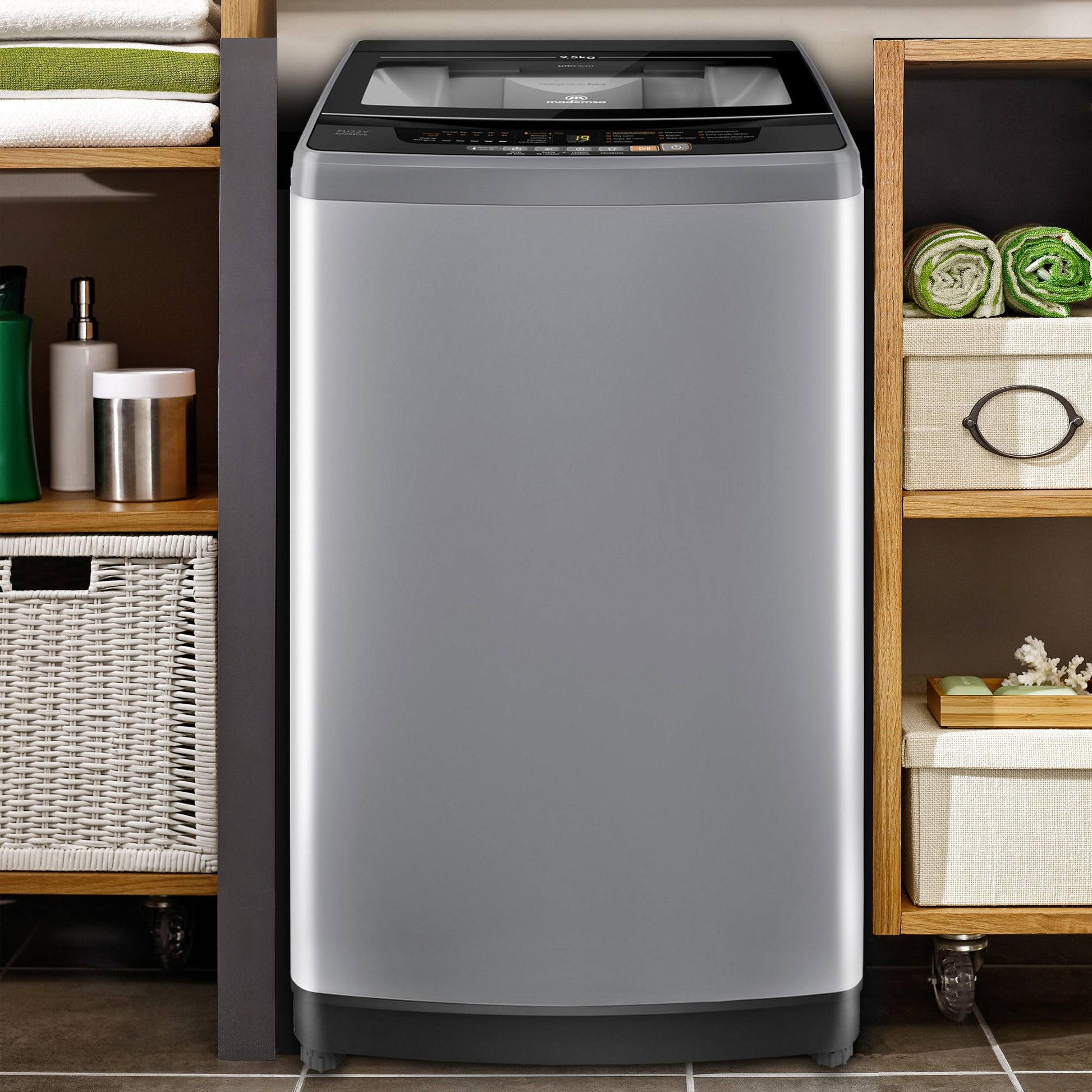 Lavadora Automática 9,5 Kg Carga Superior Fuzzy Automático 9,5 SZG Mademsa1#Gris