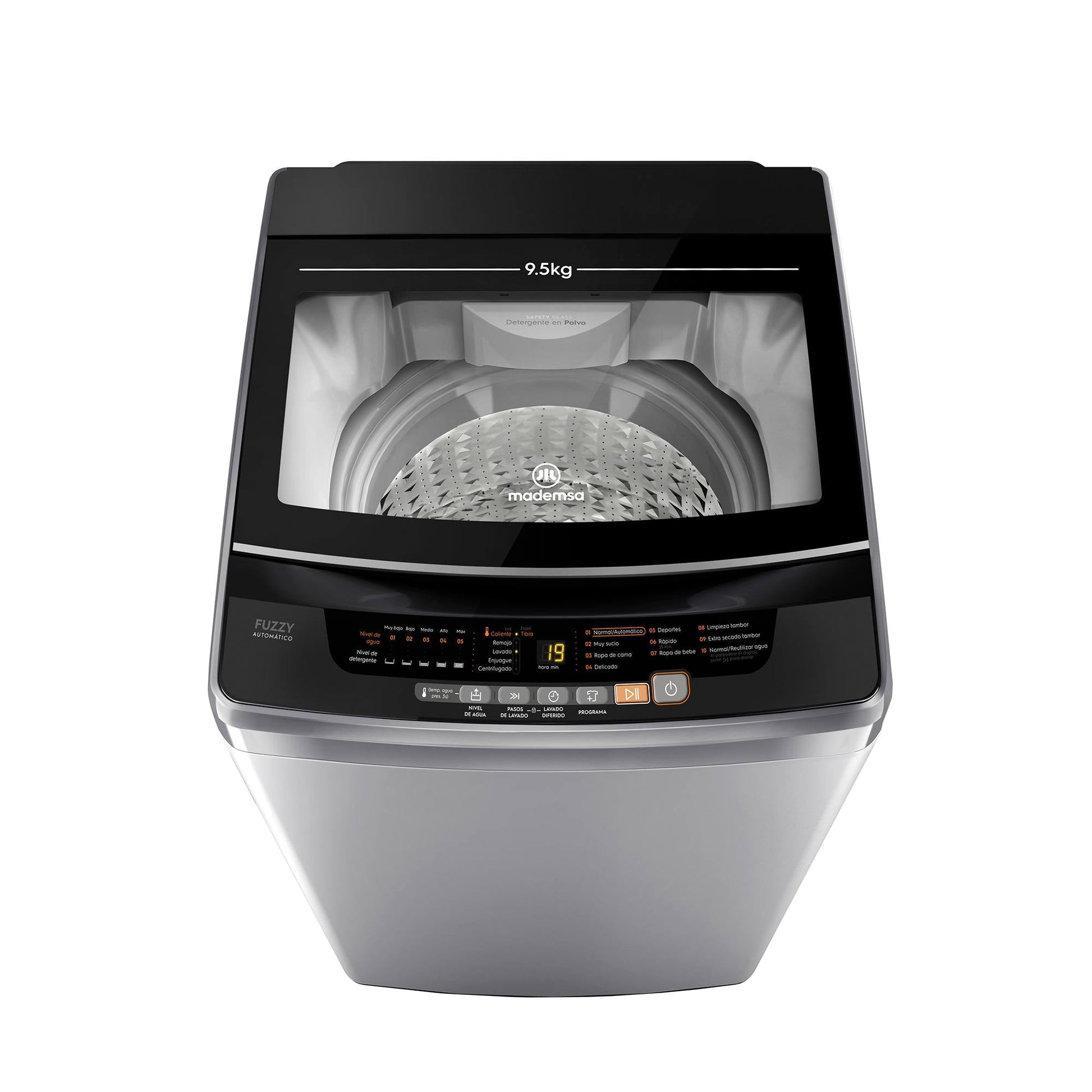 Lavadora Automática 9,5 Kg Carga Superior Fuzzy Automático 9,5 SZG Mademsa4#Gris