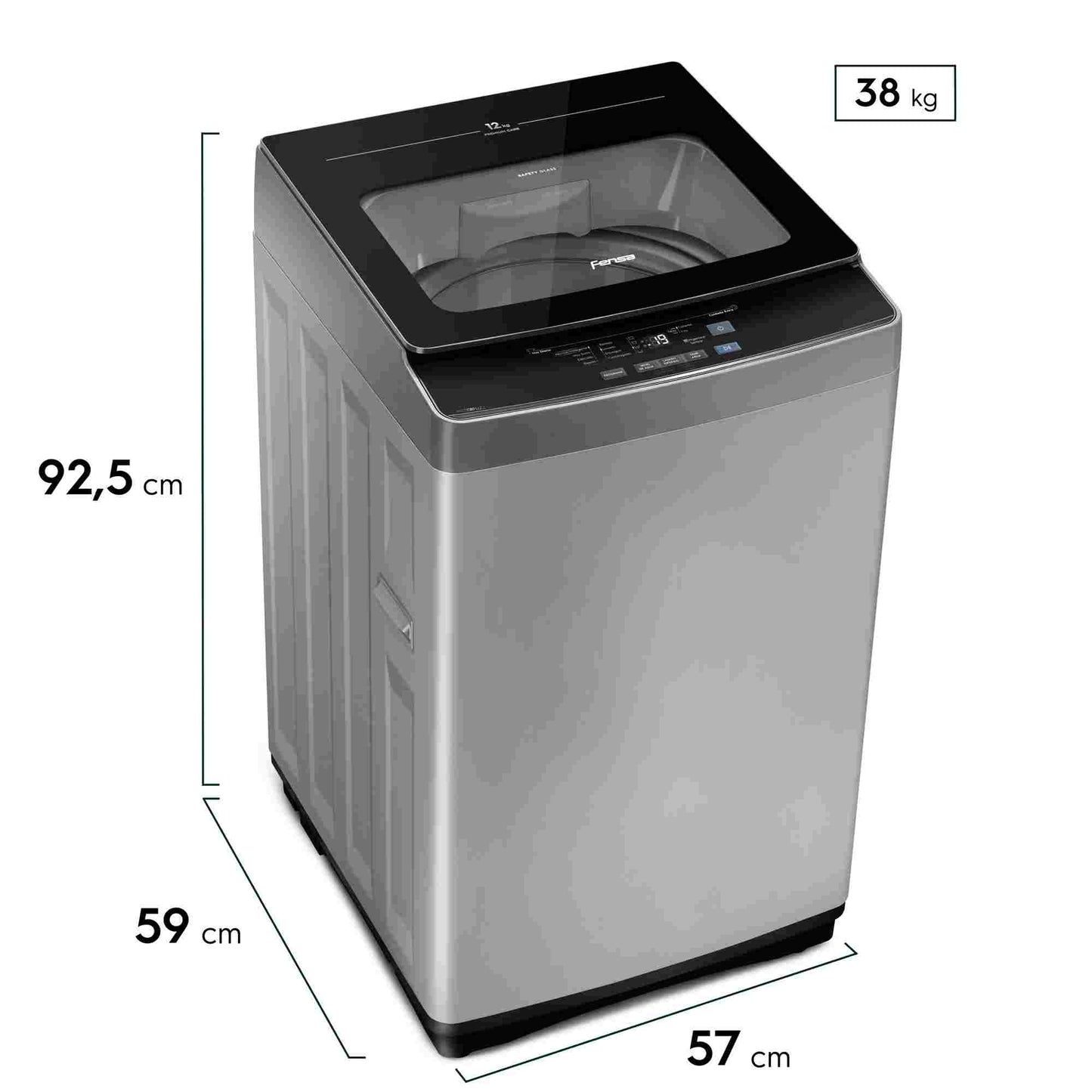 Lavadora Automática 12Kg Carga Superior Control Tiempo Premium Care 12SZ Fensa2#Plateado
