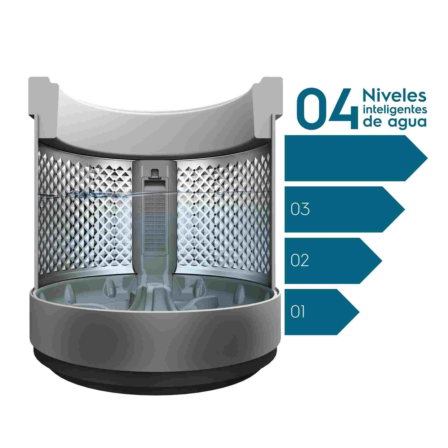 Lavadora Automática 12Kg Carga Superior Control Tiempo Premium Care 12SZ Fensa4#Plateado