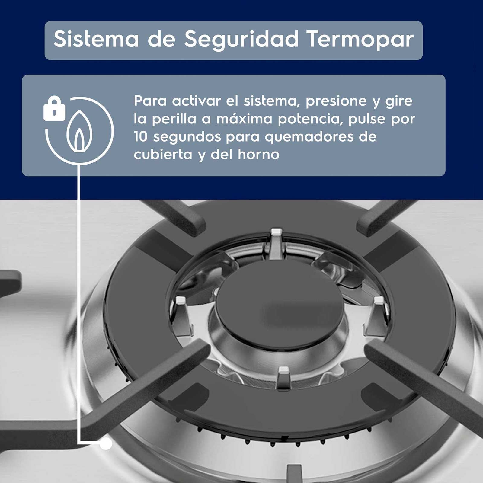 Cocina a Gas 5 Platos Doble Horno Timer Digital 76DBA Electrolux4#Negro