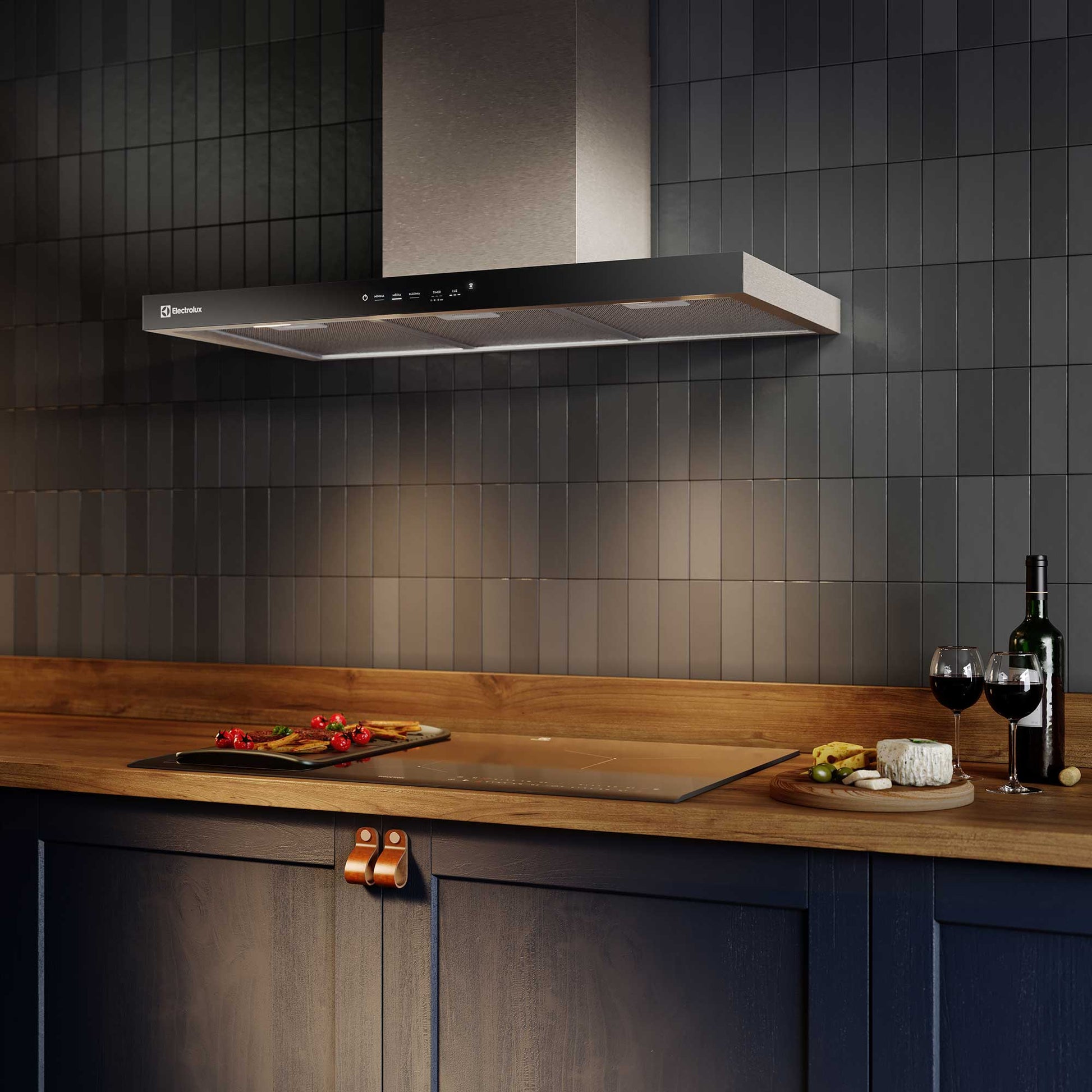 Campana Cocina Decorativa Pared 90cm Timer CE9TF Electrolux1#Acero