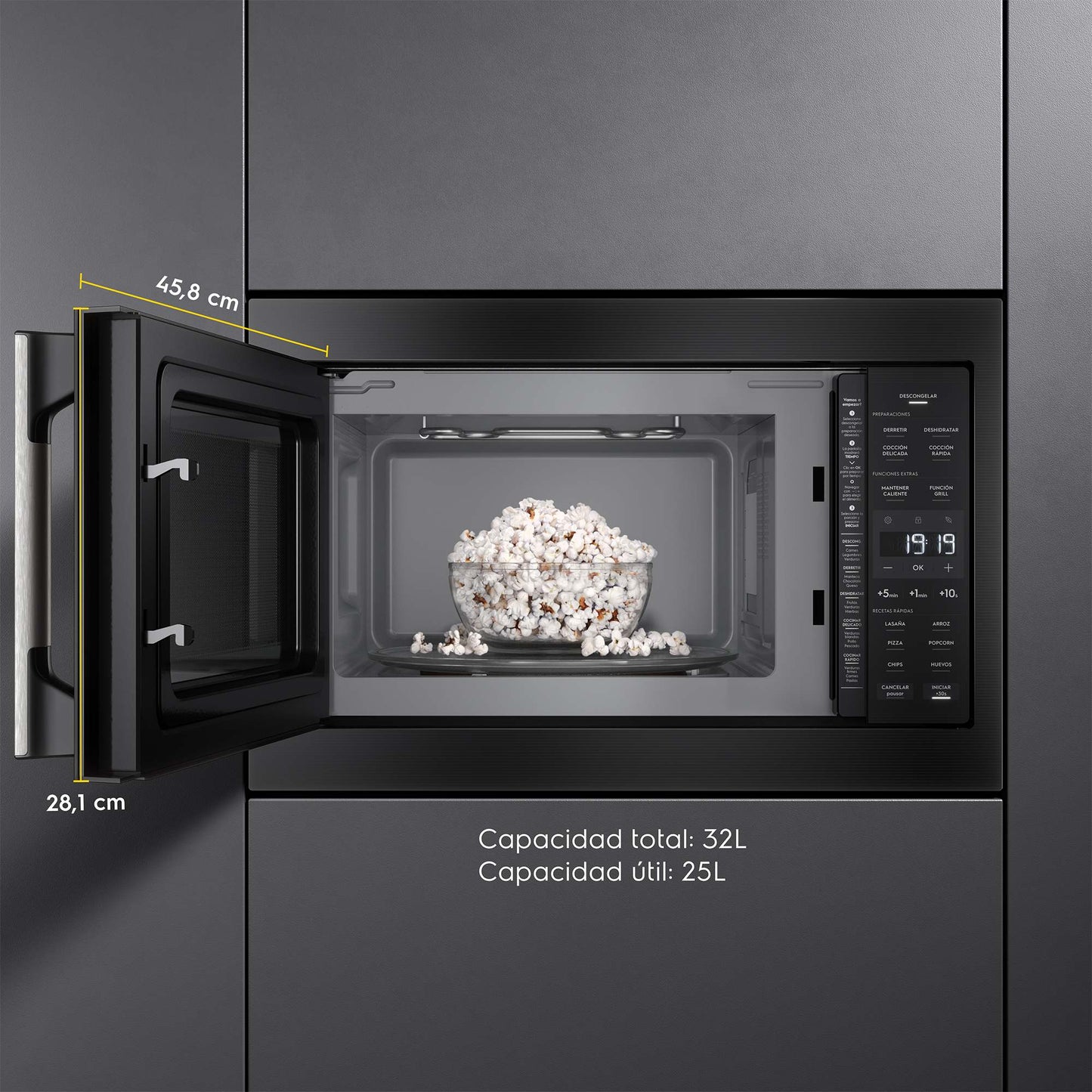 Microondas Empotrable 32 Litros Digital Grill ME3BP Electrolux7#Negro