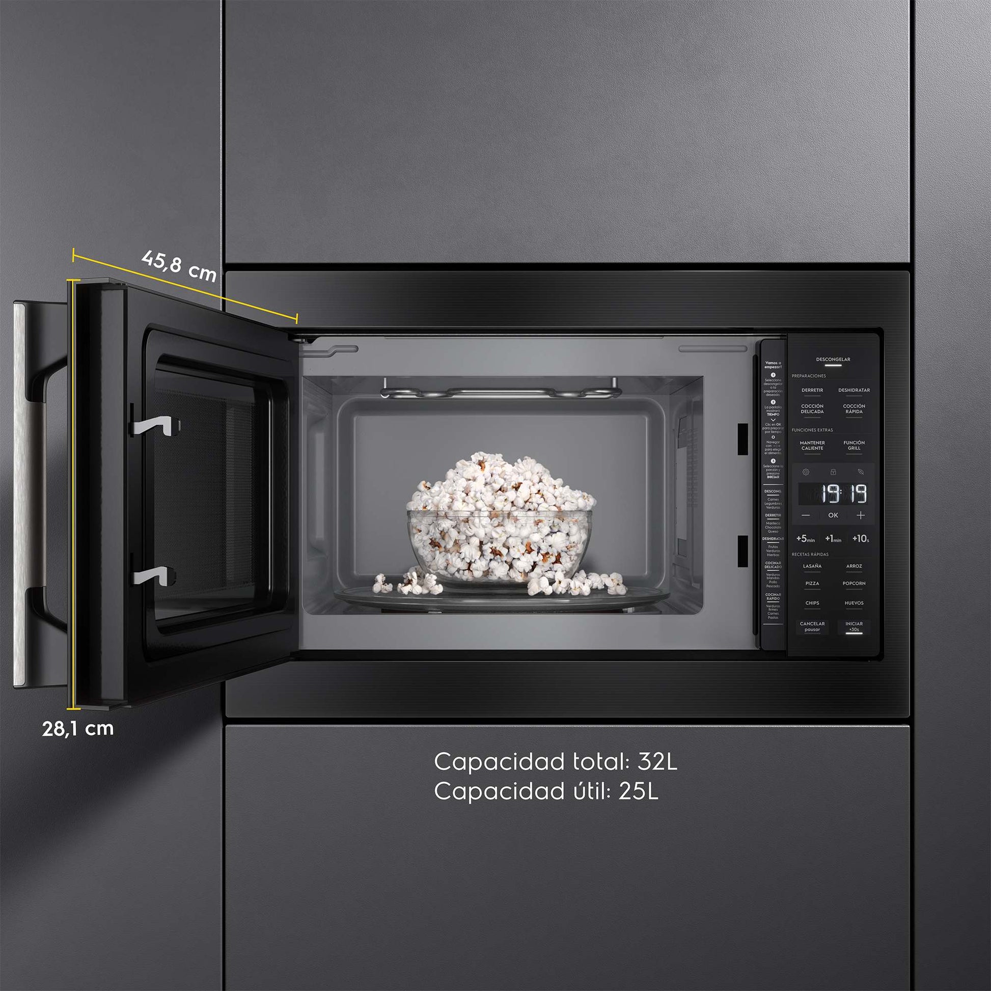 Microondas Empotrable 32 Litros Digital Grill ME3BP Electrolux7#Negro