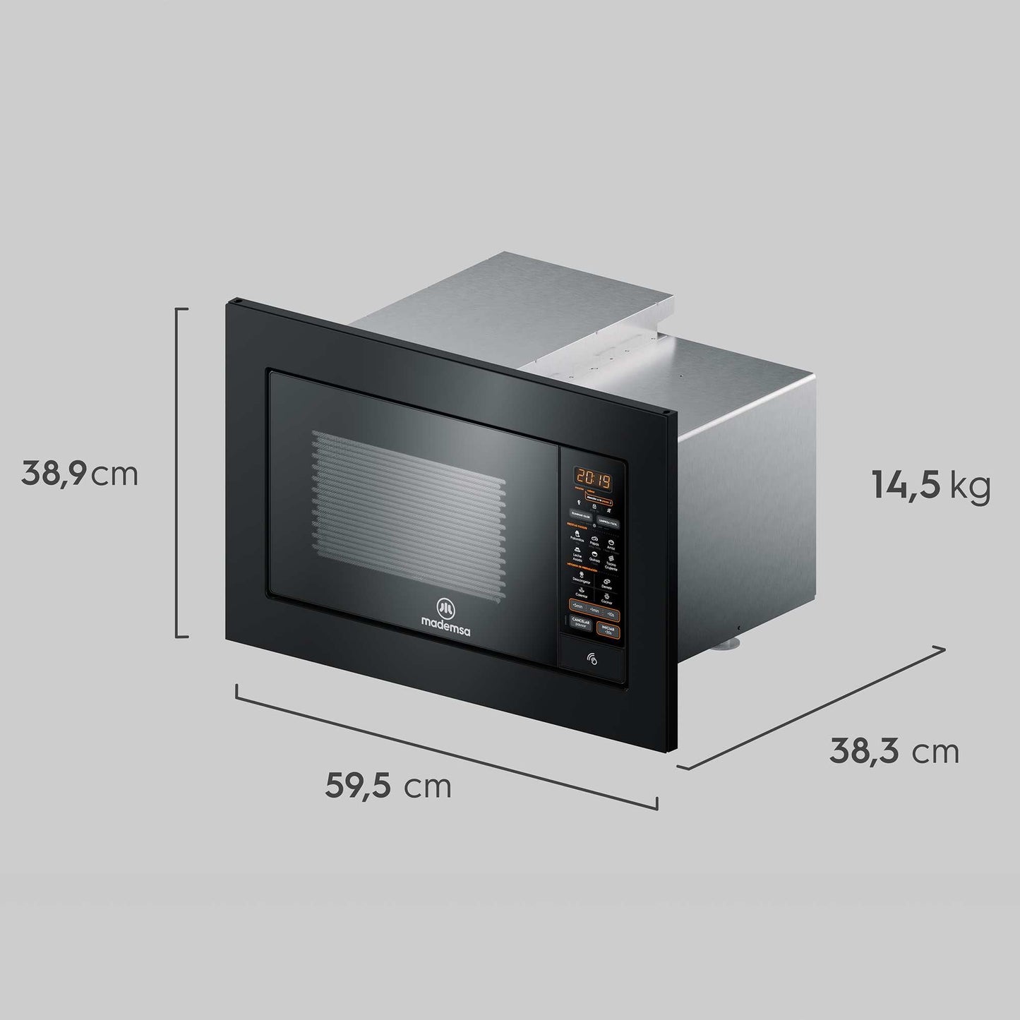 Microondas Empotrable 27 Litros Digital MM2EN Mademsa3#Negro