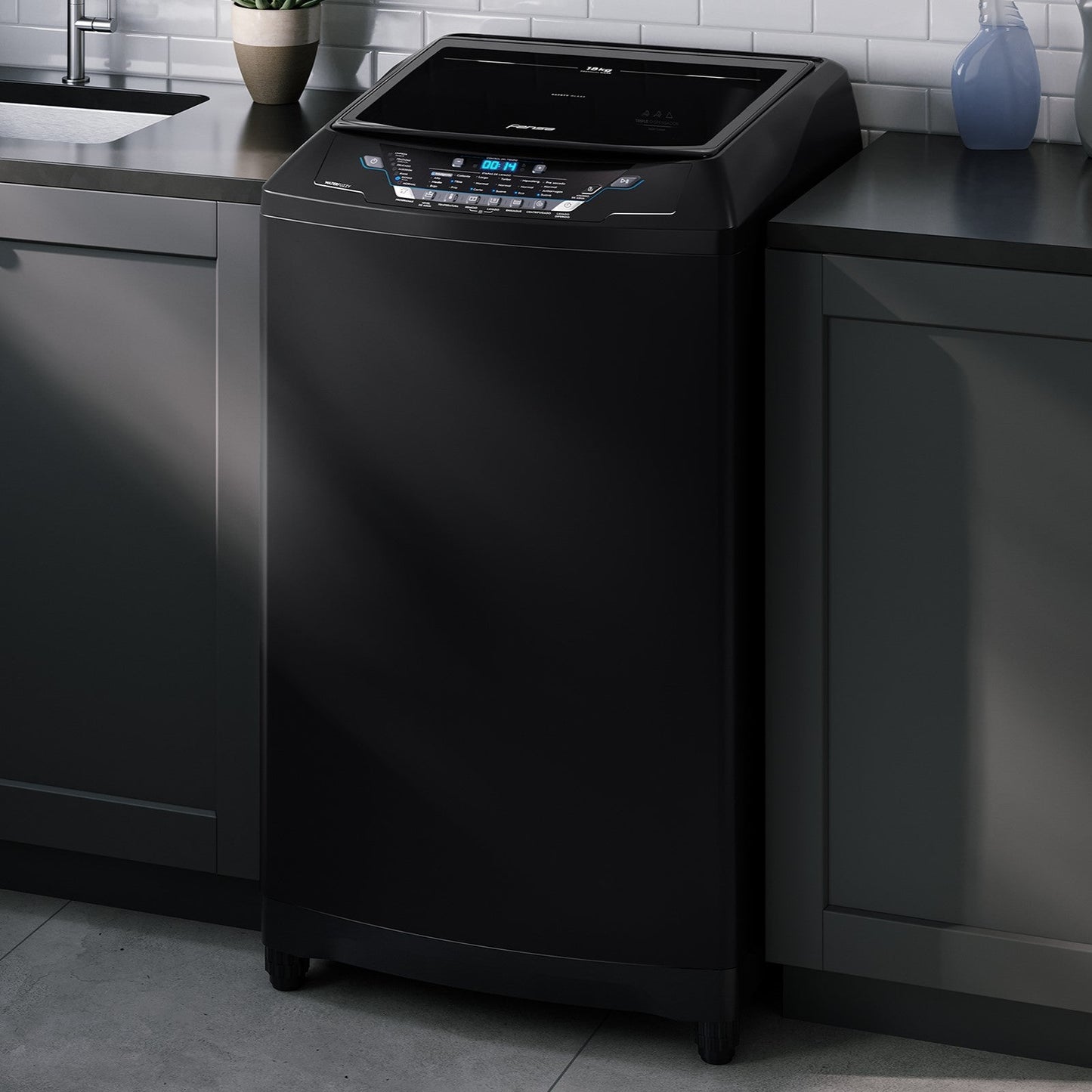 Lavadora Automática 18 Kg Carga Superior Ahorro de Agua Premium Care 18 Fensa1#Negro