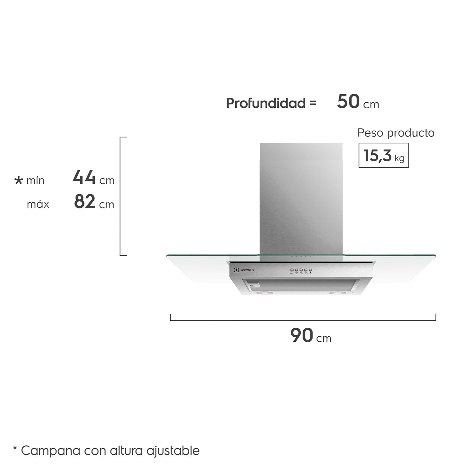 Campana de Pared 90cm Efficient Luz LED CE9VX Electrolux3#Acero