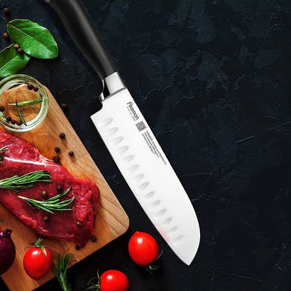 Cuchillo 7' Santoku Elegance 18cm Fissman1#acero