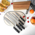 Set 5 Cuchillos Akamatsu + Base De Madera Fissman1#acero