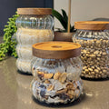 Set 3 Frascos de Vidrio Tapa Madera Santú Home & Deco1#Marrón