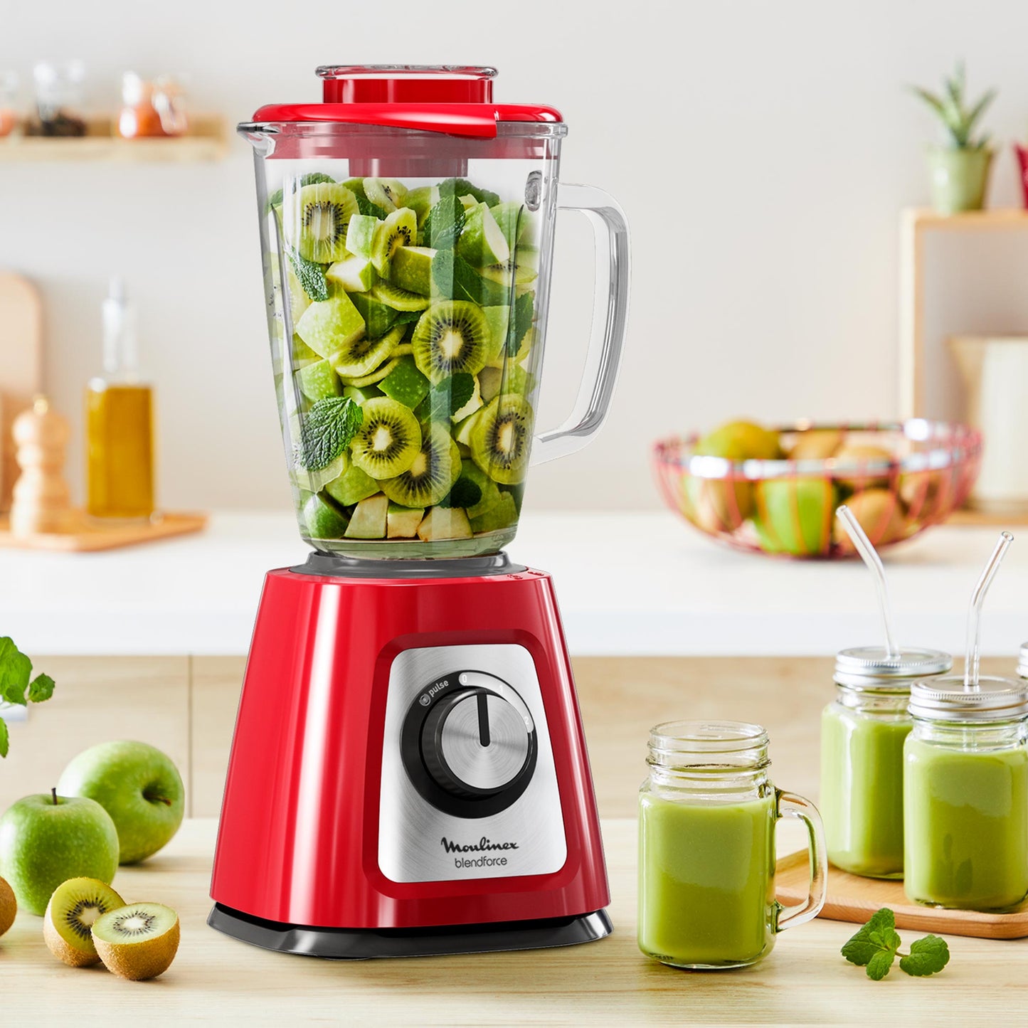 Licuadora Blendforce 2V + Pulse 800W Moulinex2#Rojo