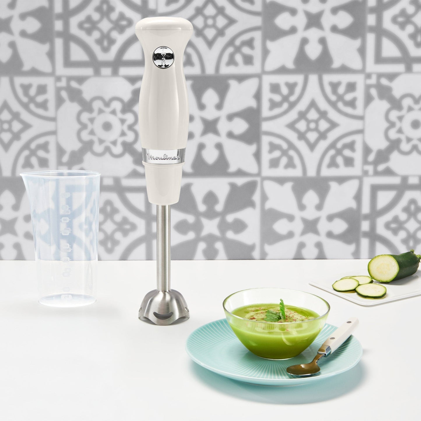 Licuadora De Inmersión Soleil con Vaso 450W Moulinex2#Blanco