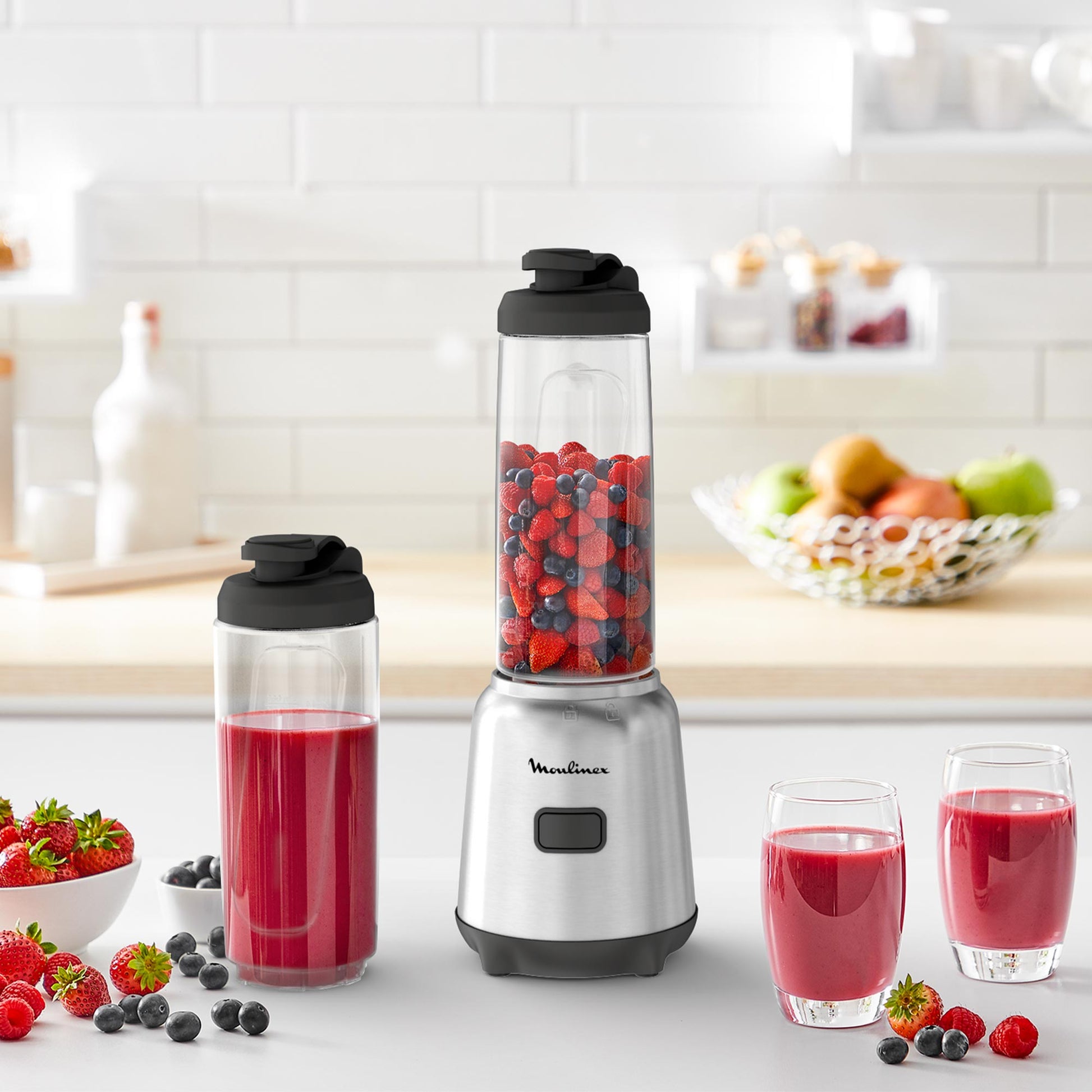 Licuadora Personal Tritan Mix & Move 300W Moulinex1#Acero