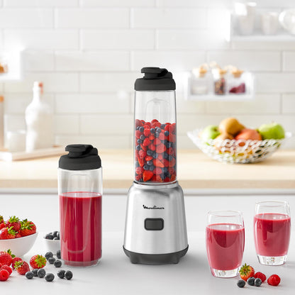 Licuadora Personal Tritan Mix & Move 300W Moulinex1#Acero