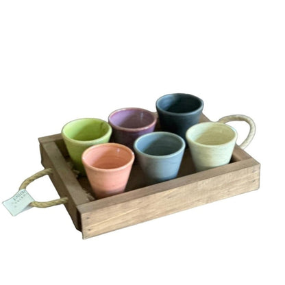 Set 6 Vasitos 120 Ml Tabla Pilar Claro3#Multicolor