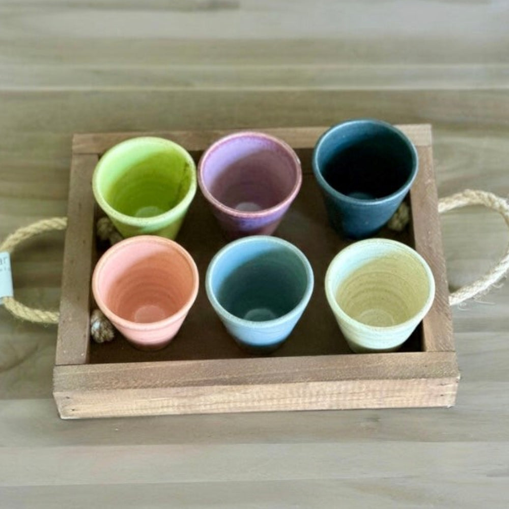 Set 6 Vasitos 120 Ml Tabla Pilar Claro2#Multicolor