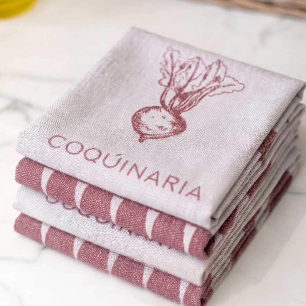 Set 4 Paños de Cocina Verduras Rojos Coquinaria