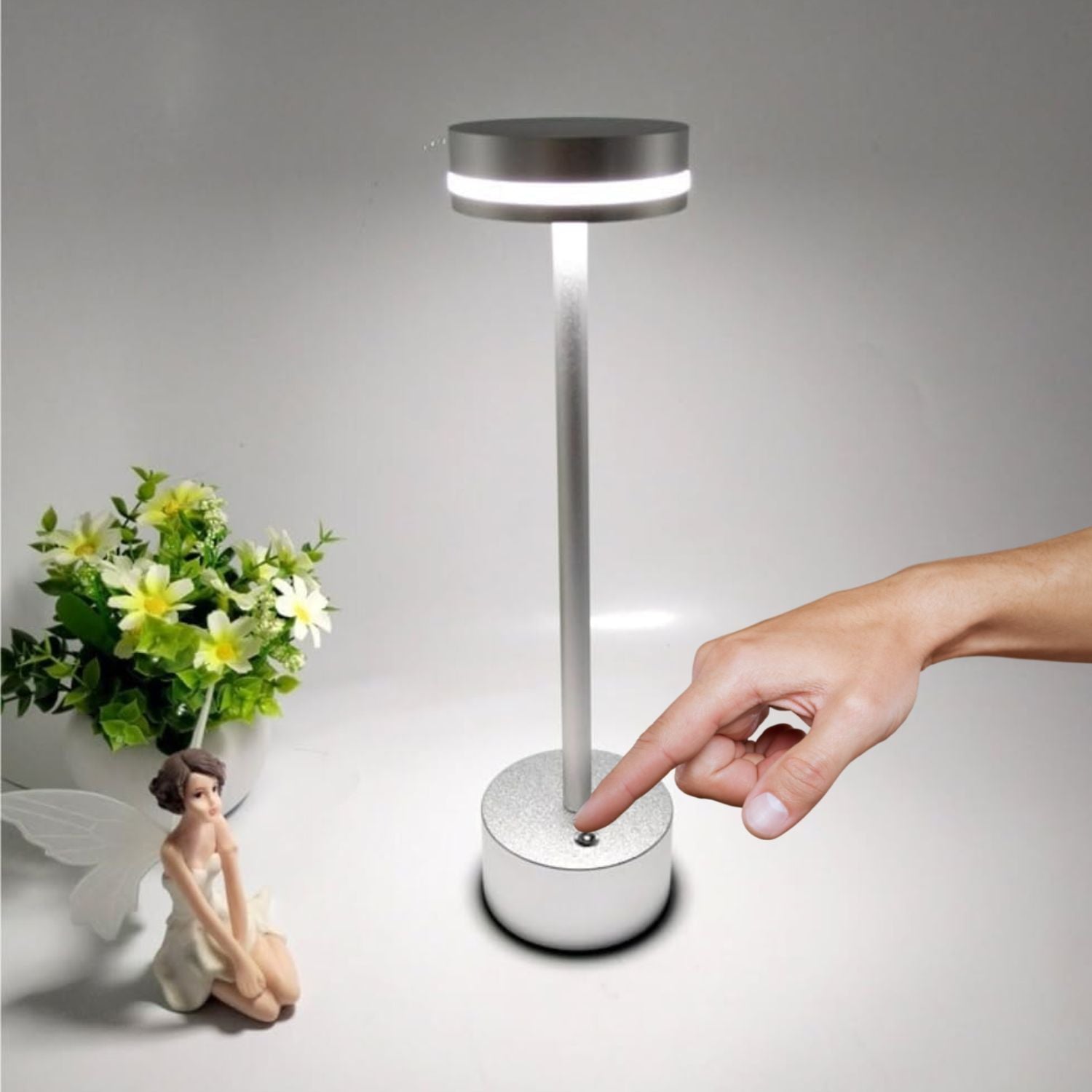 Lámpara de Mesa Led Alta Recargable Santú Home & Deco13#Gris