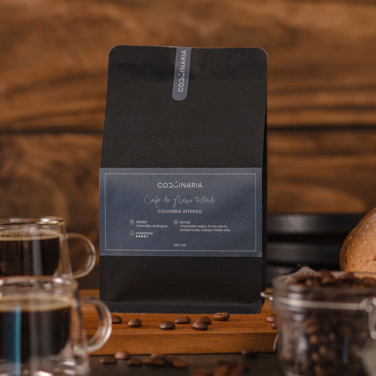 Café de Grano Tostado Colombia Intenso 250gr Coquinaria