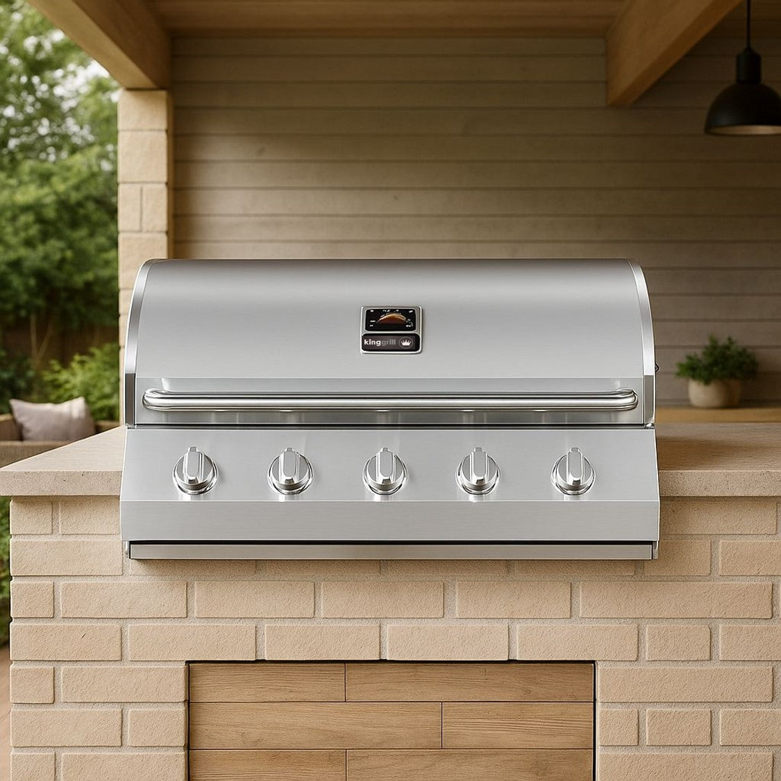 Parrilla A gas Empotrada 5 Quemadores Kinggrill1#Gris