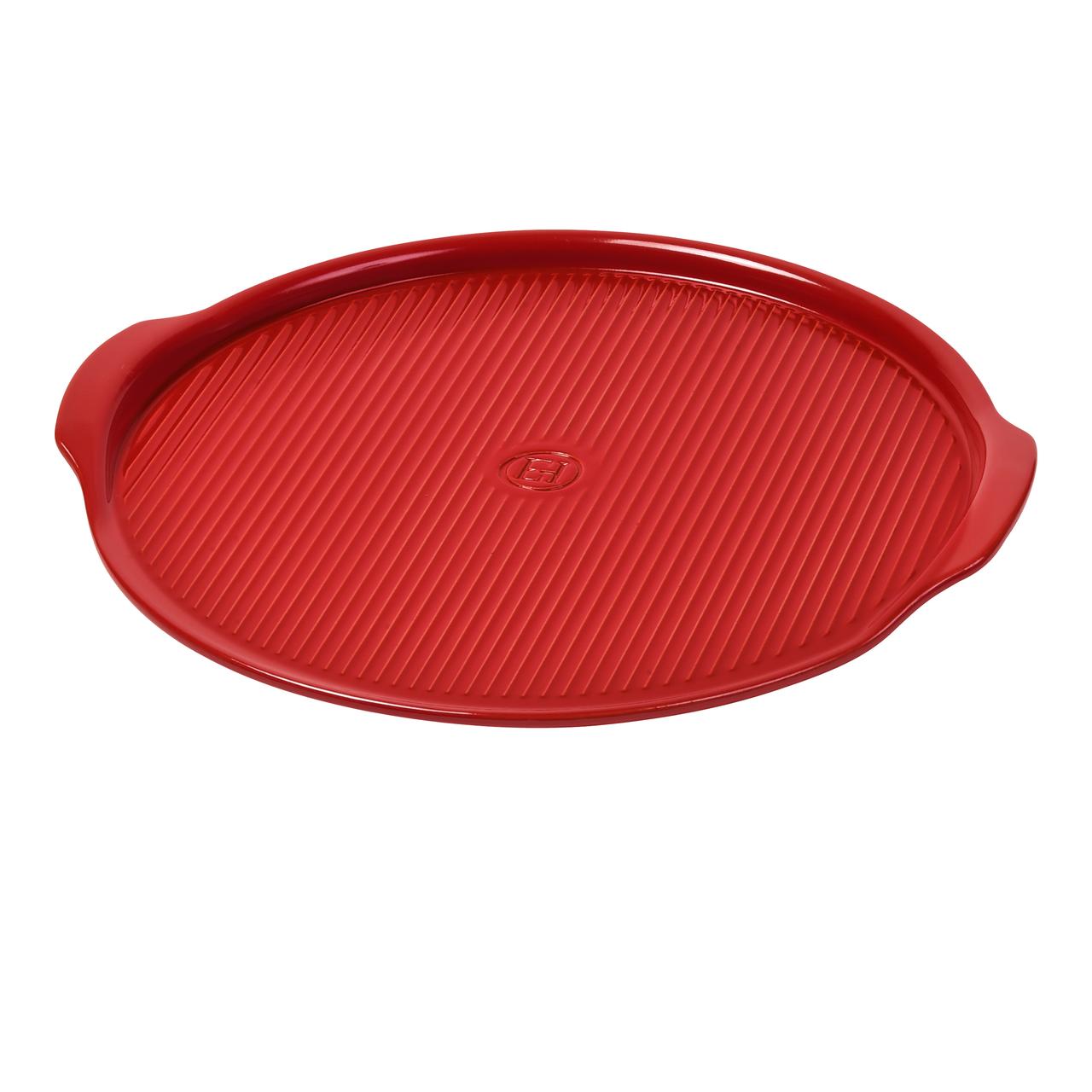Base de Piedra Con Ranuras Para Pizza 37 Cm Rojo Emile Henry3#Rojo