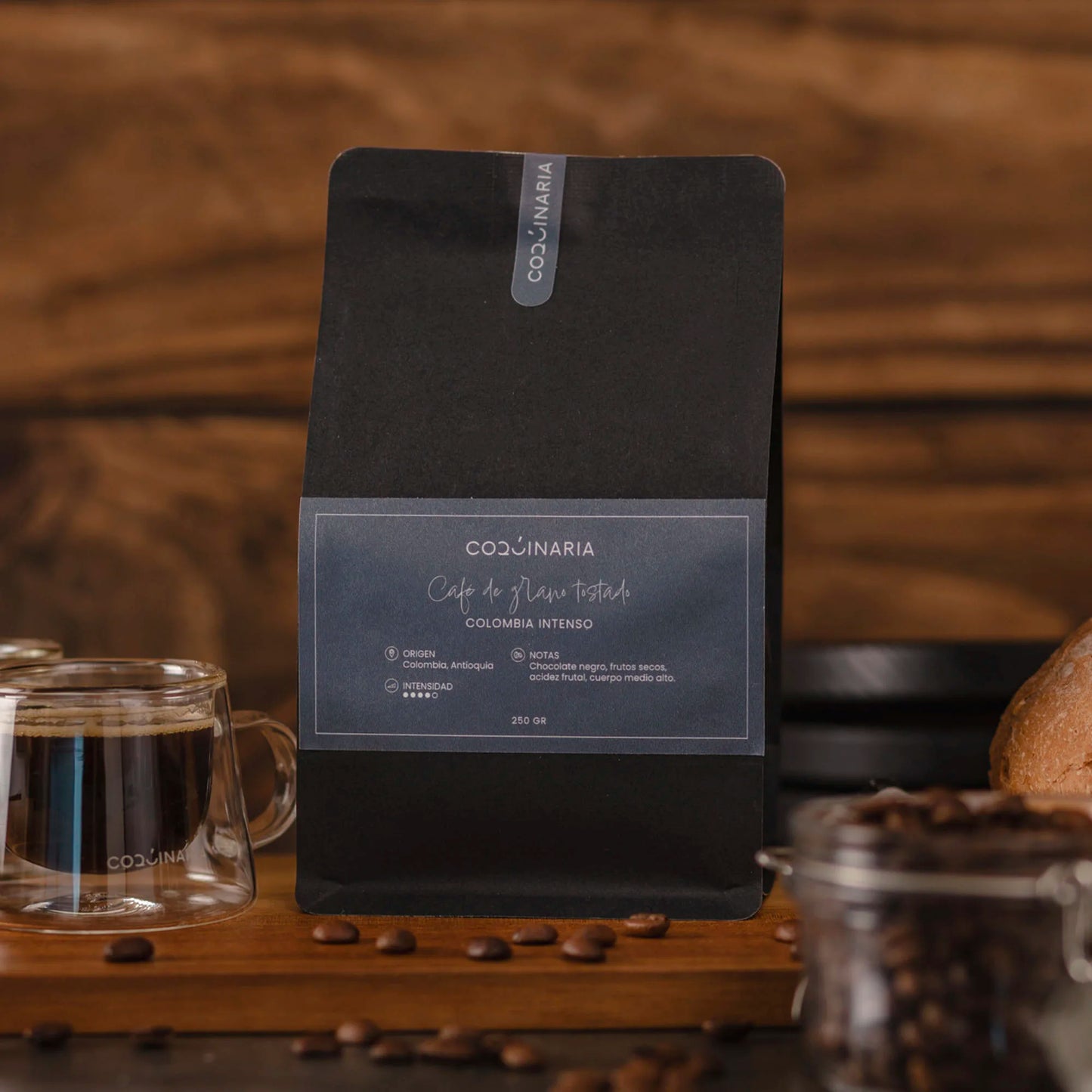 Café de Grano Tostado Colombia Intenso 250gr Coquinaria