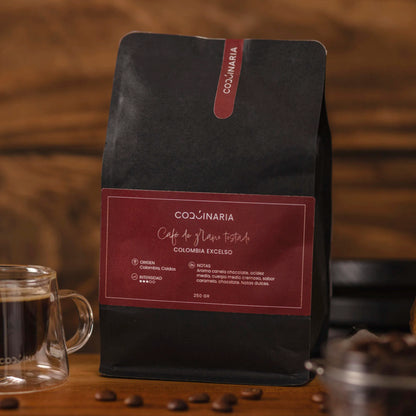 Café de Grano Tostado Colombia Excelso 250gr. Coquinaria
