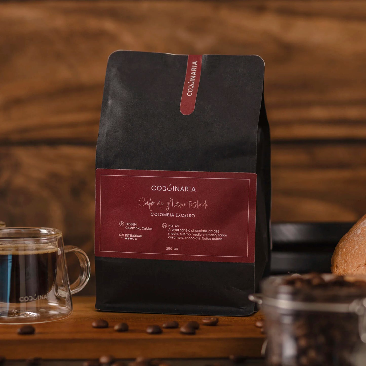 Café de Grano Tostado Colombia Excelso 250gr. Coquinaria