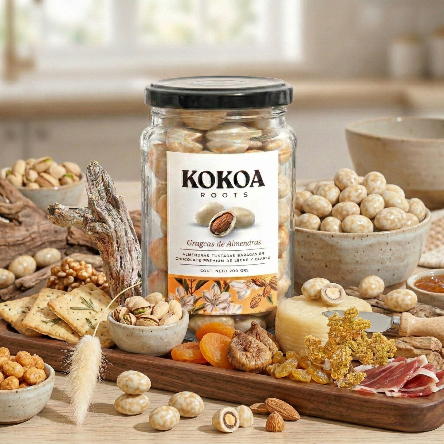 Grageas de Almendras en Chocolate Blanco y Leche 200 grs Kokoa Roots