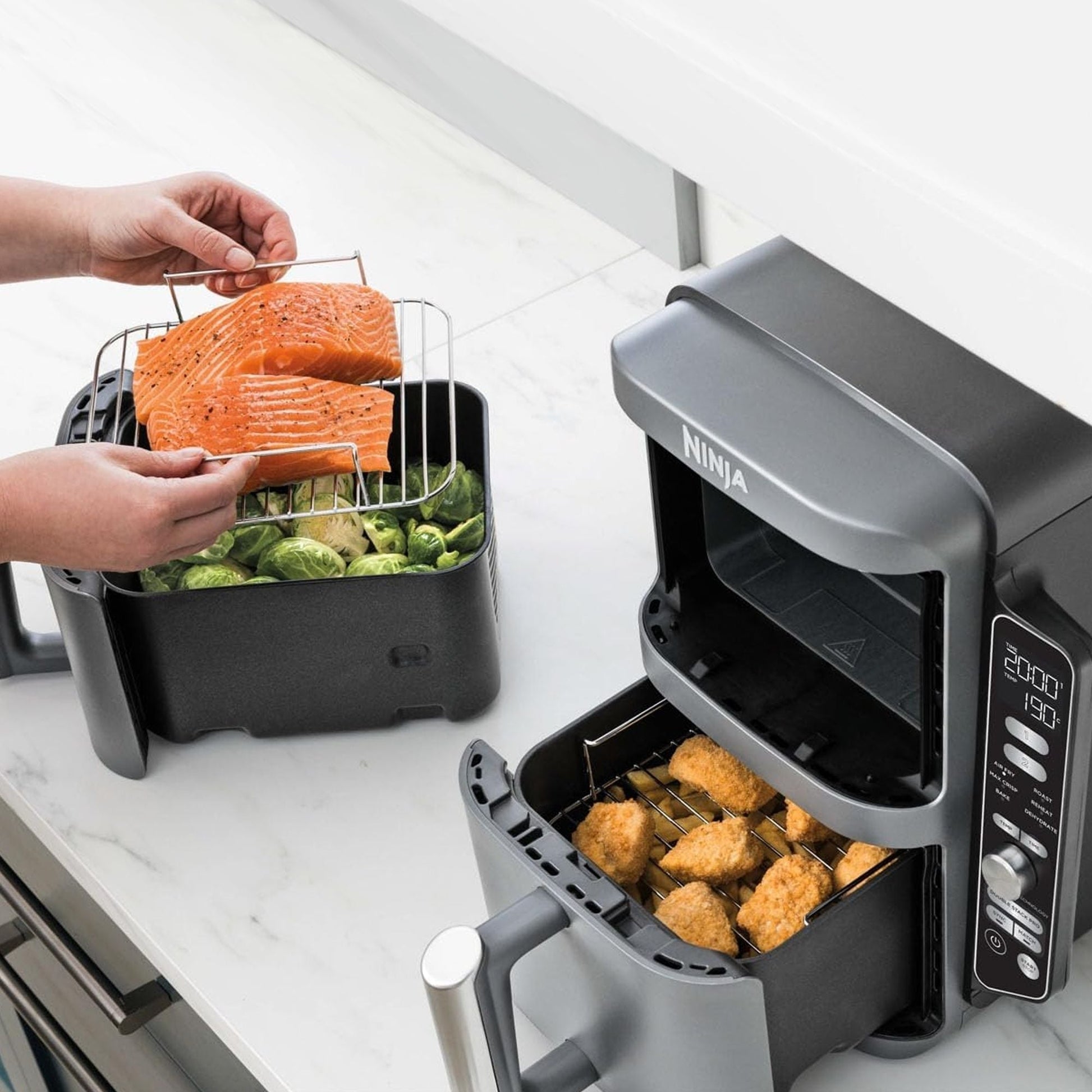 Freidora de Aire Ninja Doublestack XL 9.5 litros2#Negro
