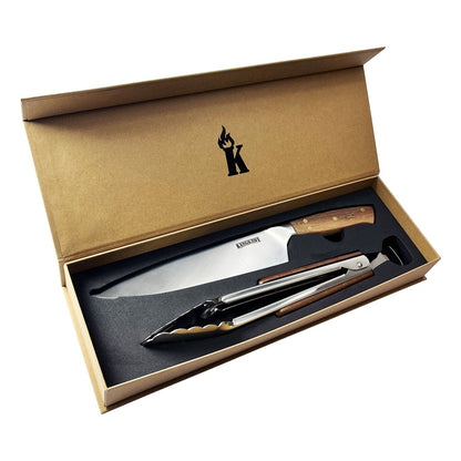 Set Parrillero Cuchillo Catemu + Tenaza 10 Edición Limitada Kangkawe1#acero
