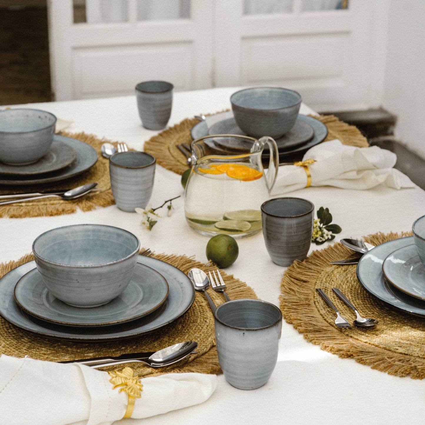 Juego Loza Cerámica 16 pcs Amalfi 4 personas Simplit2#Azul