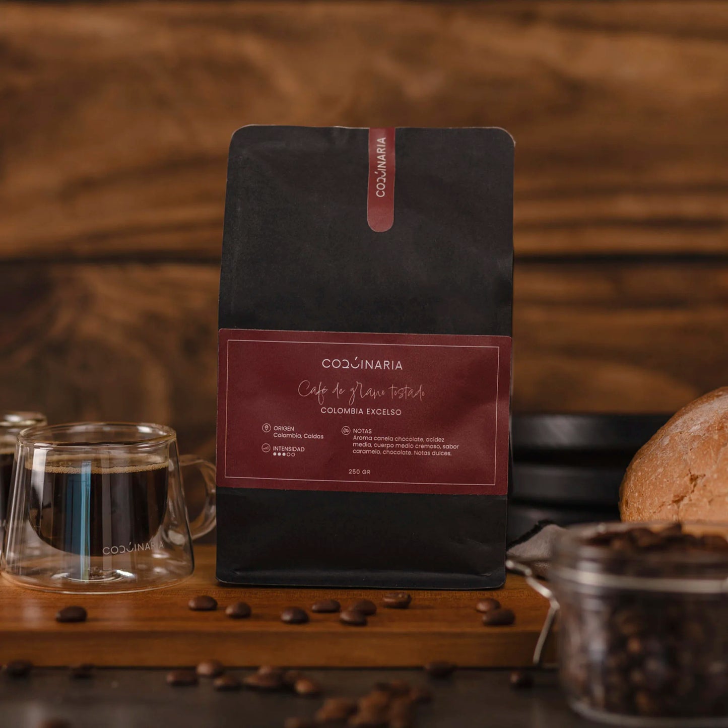 Café de Grano Tostado Colombia Excelso 250gr. Coquinaria