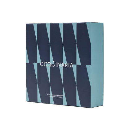 Set de Cuchilleria Hammered Para 4 Personas 28 Piezas Coquinaria