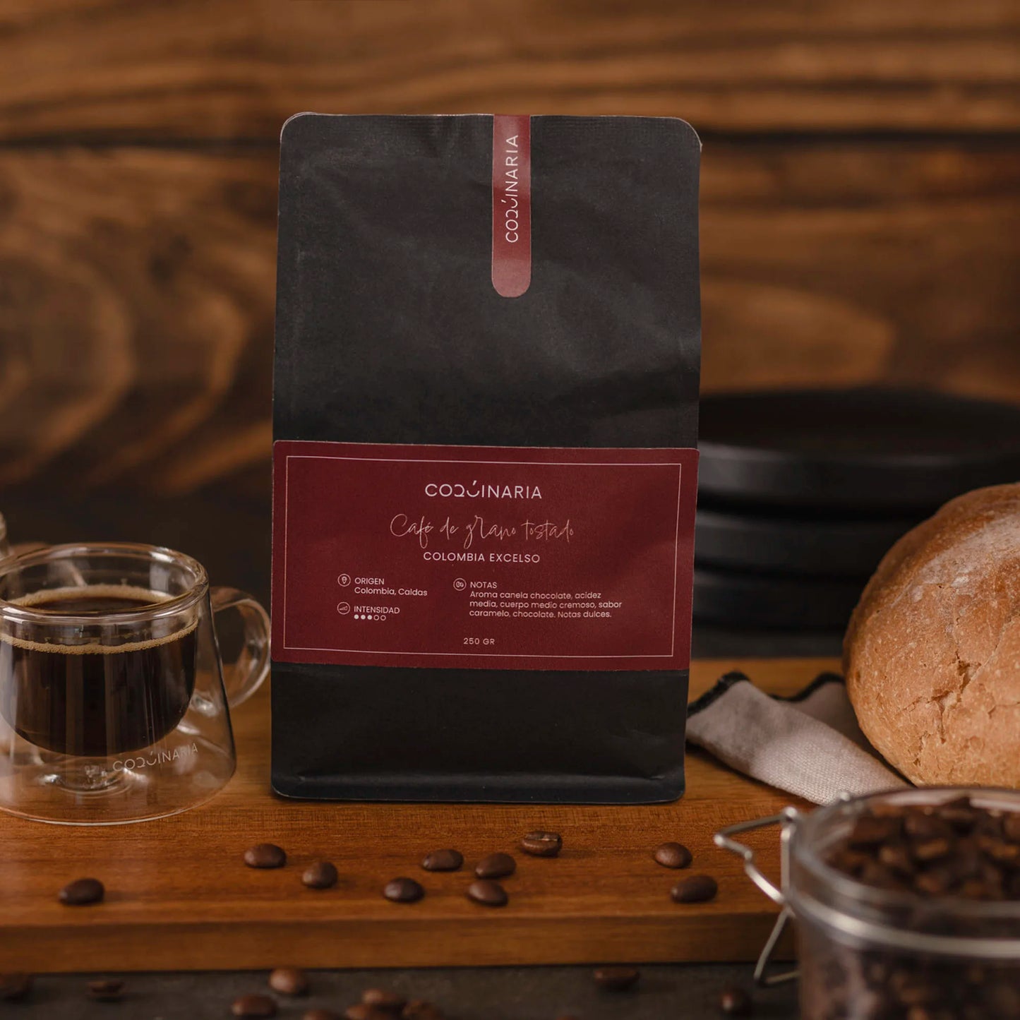 Café de Grano Tostado Colombia Excelso 250gr. Coquinaria