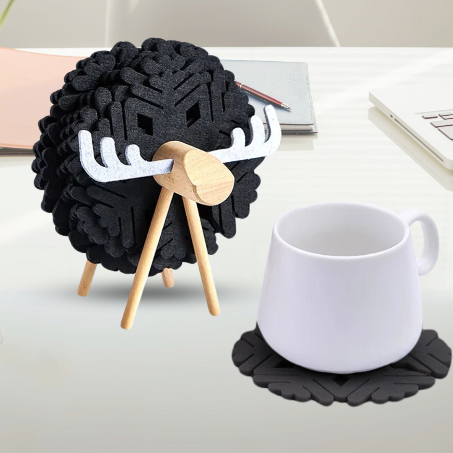 Posavasos Con Soporte Reno Santú Home & Deco5#Negro