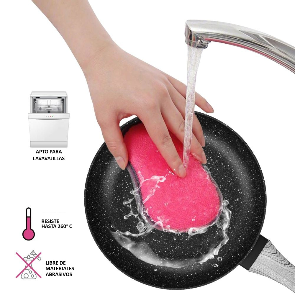 Set De Ollas & Sartén Fide 5 piezas Fissman5#Negro