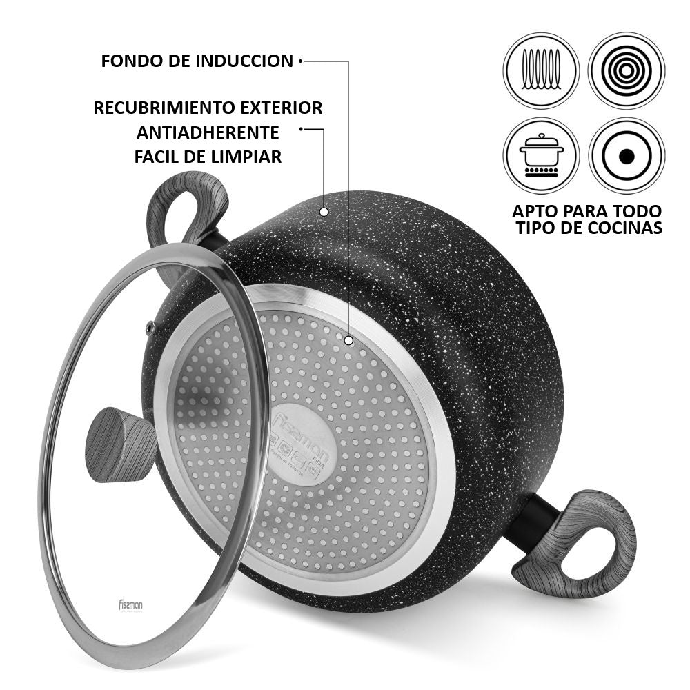 Set De Ollas & Sartén Fide 5 piezas Fissman3#Negro