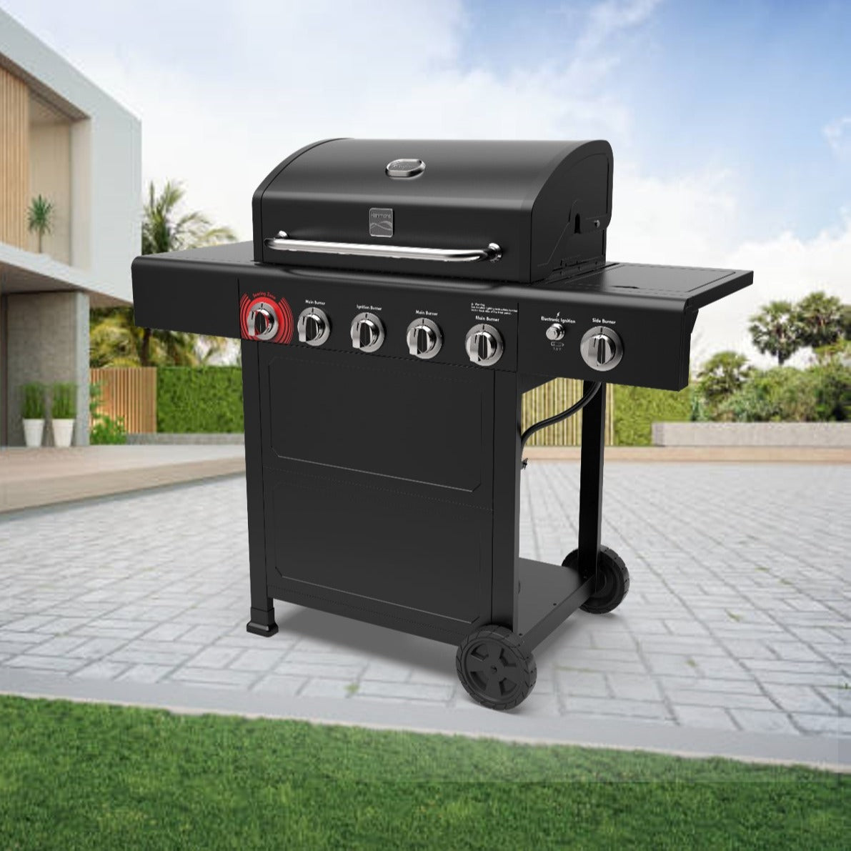 Parrilla A Gas 5 Quemadores + Quemador Lateral Color Negro Kenmore2#Negro