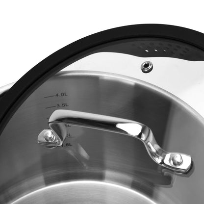 Set Ollas Premium con Colador Integrado Fabia 4 Piezas Fissman9#acero