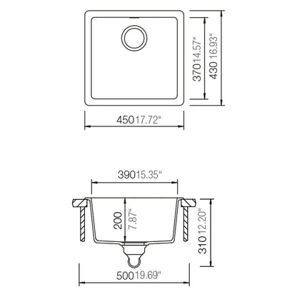 Lavaplatos Quadro N 100 S Alpina Schock7#Blanco