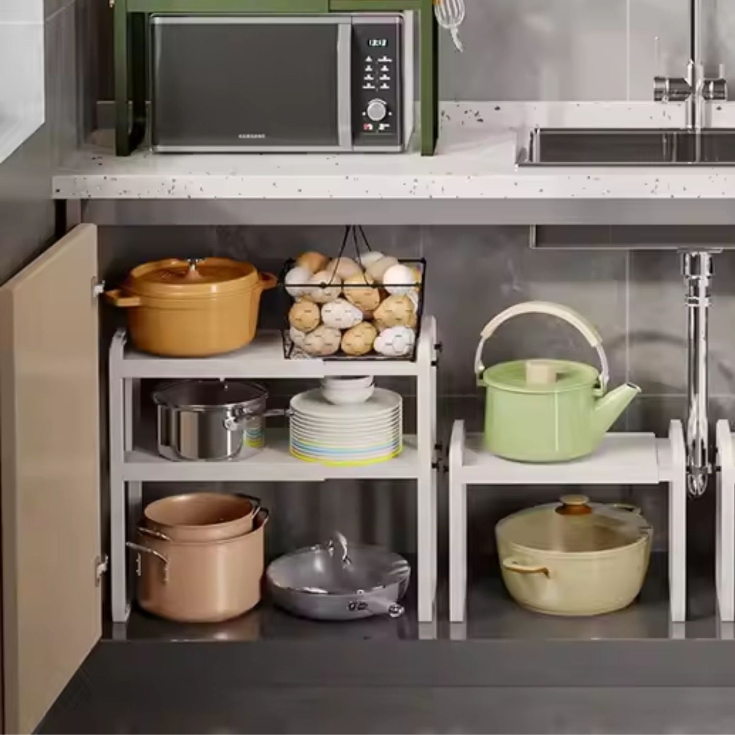 Estante Expandible de 2 Niveles Santú Home & Deco9#Blanco