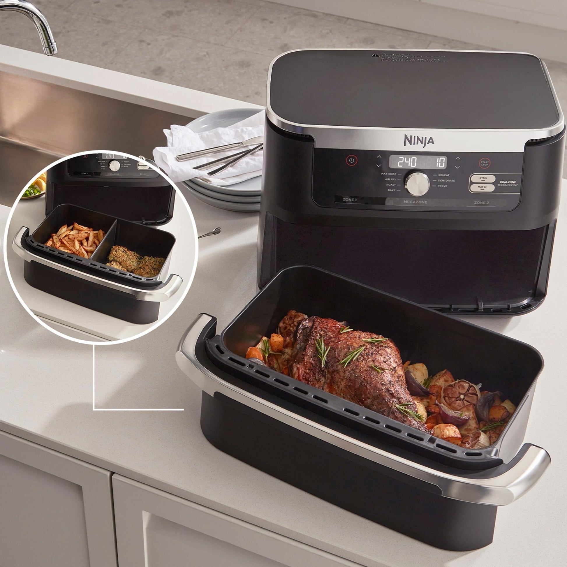 Freidora de Aire Foodi MAX de Doble Zona 10.4 Lts Ninja7#Negro