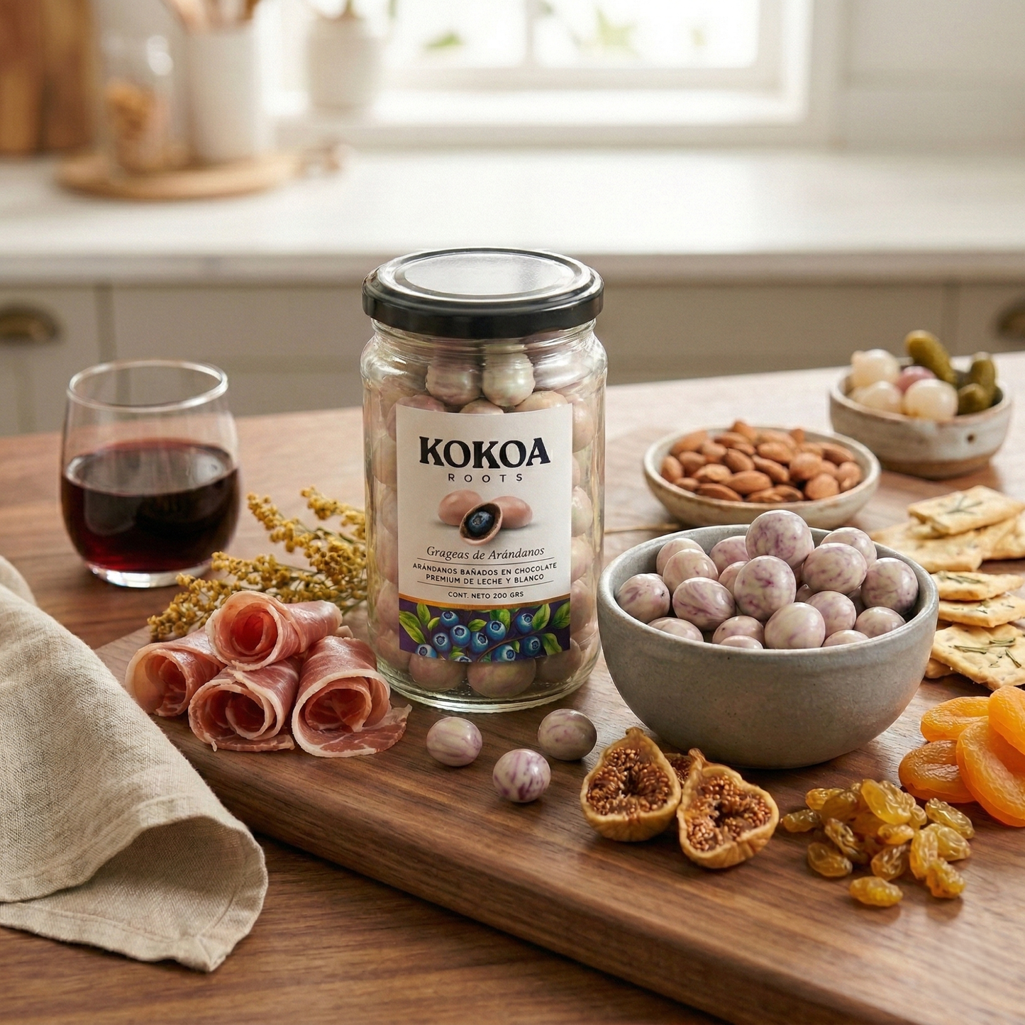 Grageas de Arándanos en Chocolate Blanco y Leche 200 grs Kokoa Roots