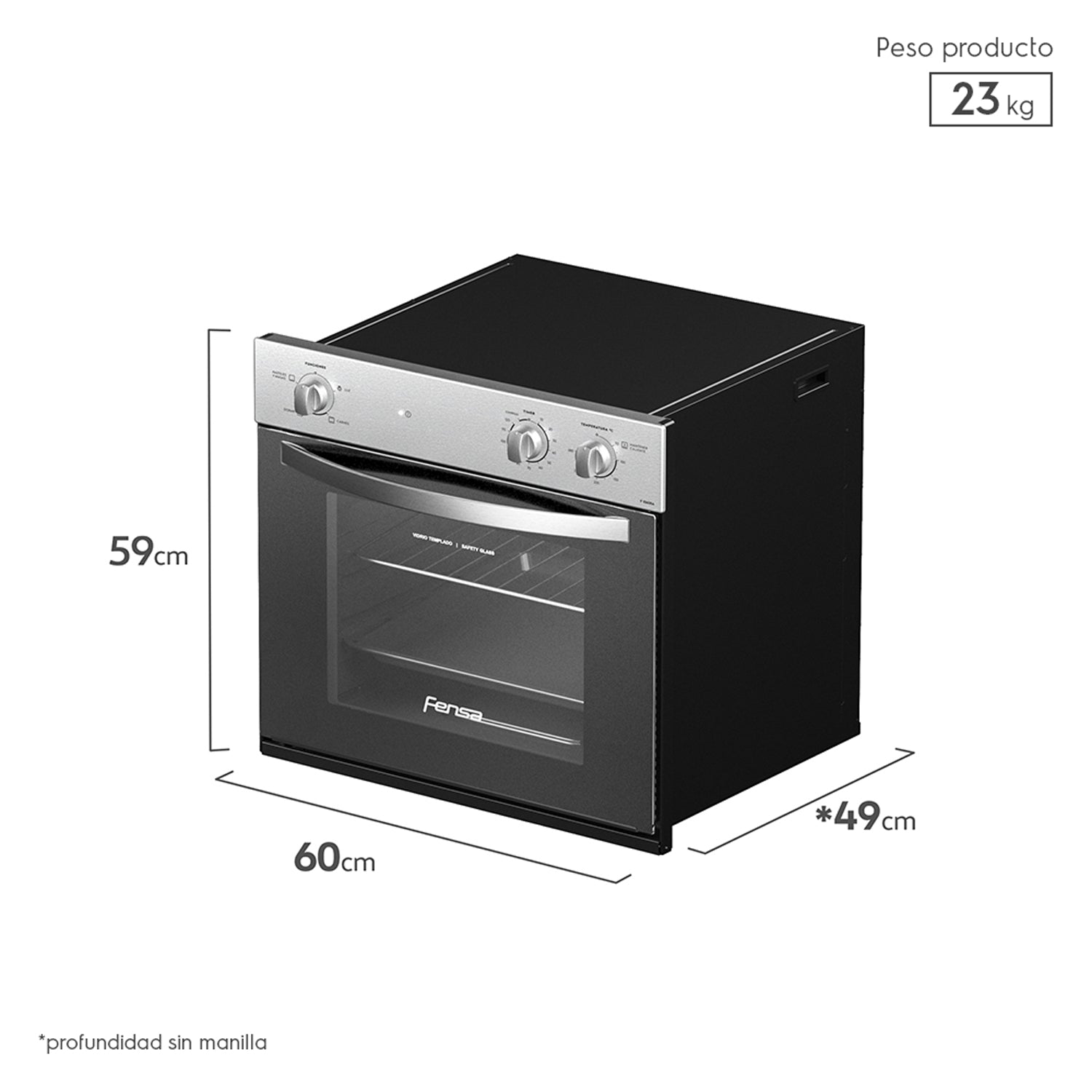 Kit Empotrado Horno F 1060RA + Encimera 4.3HF + Campana U6160 Fensa2#Acero