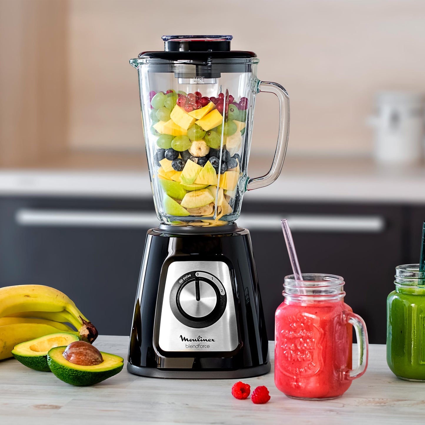 Licuadora Blendforce 2V + Pulse 800W Moulinex1#Negro