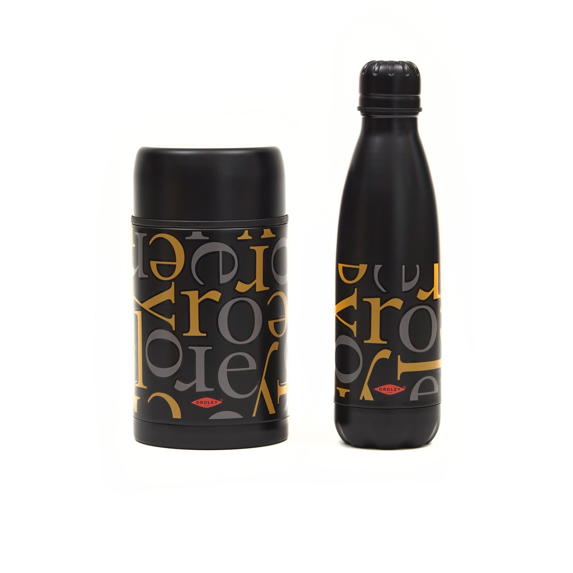 Set Letras Termo Comida + Botella Térmica Oroley2#Negro